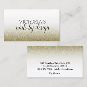 Elegant Nail Tech Gold Glitter Visitekaartje
