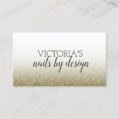 Elegant Nail Tech Gold Glitter Visitekaartje (Voorkant)
