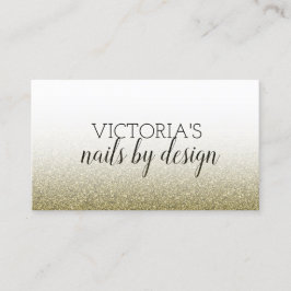 Elegant Nail Tech Gold Glitter Visitekaartje