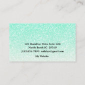 Elegant Nail Tech Mint Green Glitter Visitekaartje (Achterkant)