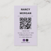 Elegant Nail Technician Photo Collage Qr Code Visitekaartje (Achterkant)