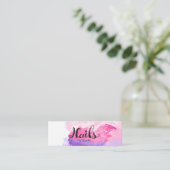 Elegant Nail-technicus Mini Visitekaartje (Staand voorkant)