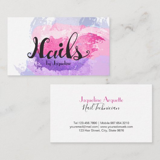 Elegant Nail-technicus Visitekaartje (Voorkant / Achterkant)