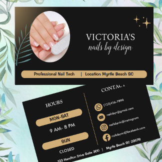 Elegant Nail Zwart Goud Visitekaartje