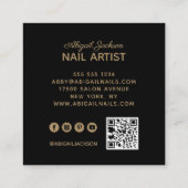 Elegant nails door "name" QR-code Social Media Bla Vierkante Visitekaartje (Achterkant)