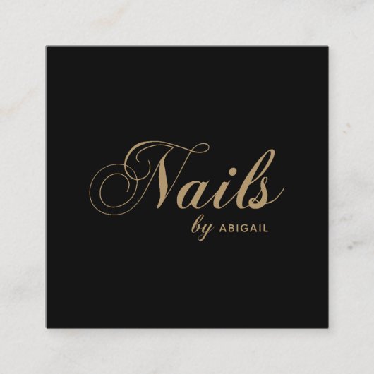Elegant nails door "name" QR-code Social Media Bla Vierkante Visitekaartje (Voorkant)