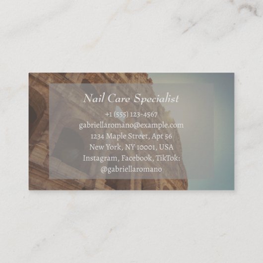 Elegant Nails Visitekaartje – Bewerkbaar & Profess (Achterkant)