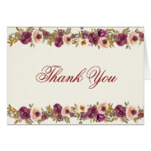 Elegant najaar Waterverf Floral Hartelijk dank (Voorkant Horizontaal)