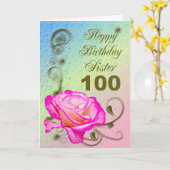 Elegant nam 100ste verjaardagskaart voor Zuster Kaart (Gele Bloem)