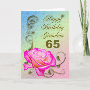Elegant nam 65ste verjaardagskaart voor Oma toe Kaart