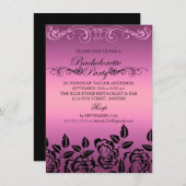 Elegant nam de Roze Uitnodiging van de Partij van (Voorkant / Achterkant)