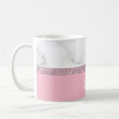 Elegant nam girly toe goud schitteren wit marmeren koffiemok (Links)