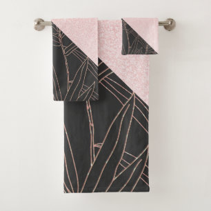 Elegant nam het gouden roze ontwerp van het bad handdoek