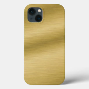 Elegant namaak geborsteld goud iPhone 13 hoesje