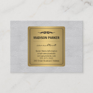 Elegant namaak gouden label wit leer