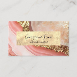 Elegant namaak roze goud marmer agaat visitekaartje