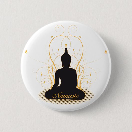 Elegant Namaste Buddha Ronde Button 5,7 Cm (Voorkant)
