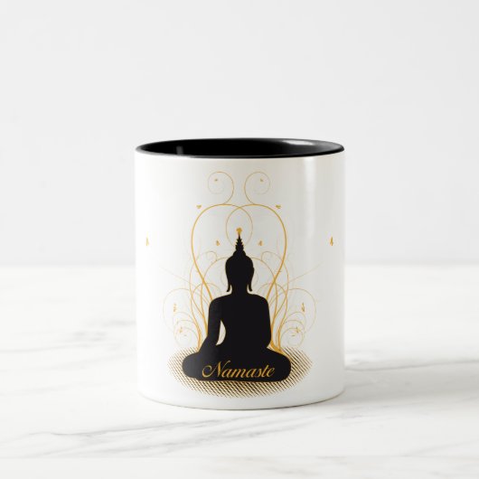 Elegant Namaste Buddha Tweekleurige Koffiemok (Center)