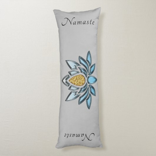 Elegant Namaste Lotus Flower Zen Yoga Meditation Lichaamskussen (Achterkant (Verticaal))