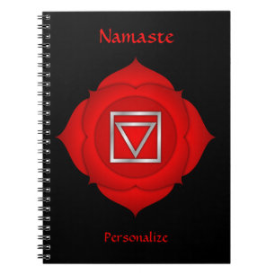 Elegant Namaste Red Root Chakra personaliseert Notitieboek