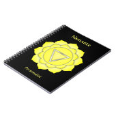 Elegant Namaste Yellow Solar Chakra Personaliseert Notitieboek (Linkerzijde)