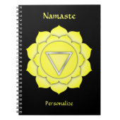 Elegant Namaste Yellow Solar Chakra Personaliseert Notitieboek (Voorkant)