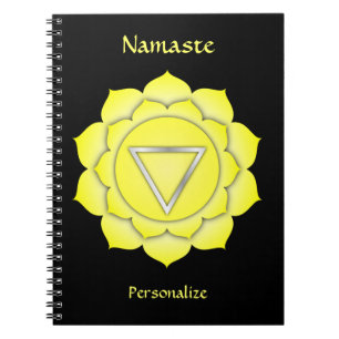 Elegant Namaste Yellow Solar Chakra Personaliseert Notitieboek