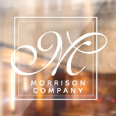 Elegant Name and Monogram Window Cling Raamsticker (Vel 2)