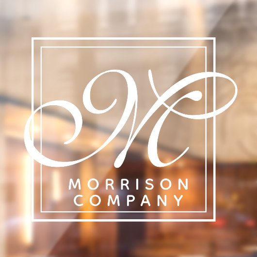 Elegant Name and Monogram Window Cling Raamsticker (Vel 2)