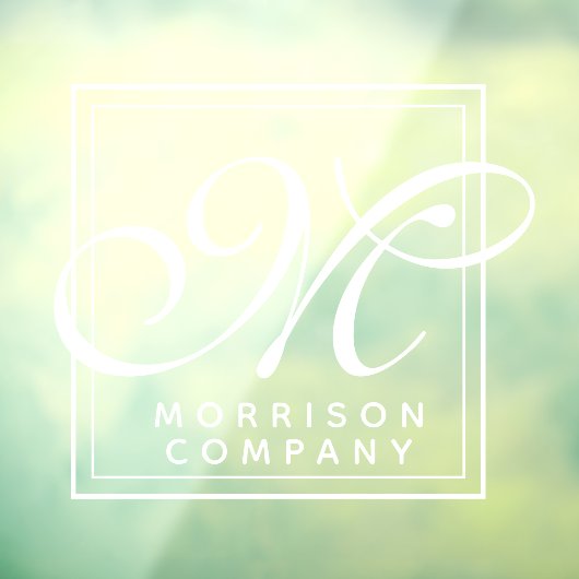 Elegant Name and Monogram Window Cling Raamsticker (Vel 3)