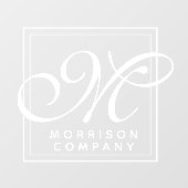 Elegant Name and Monogram Window Cling Raamsticker (Vel)