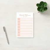 Elegant Name Blush Pink White Weekly Planner Post-it® Notes (Kantoor)