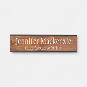 Elegant Name Bord Wood Grain Rustige deurplaat Deurbordje