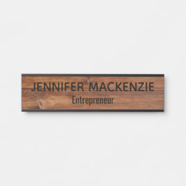 Elegant Name Bord Wood Grain Rustige deurplaat Deurbordje