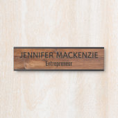 Elegant Name Bord Wood Grain Rustige deurplaat Deurbordje (Voorkant)