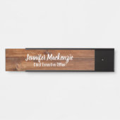 Elegant Name Bord Wood Grain Rustige deurplaat Deurbordje (Voorkant)