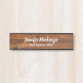 Elegant Name Bord Wood Grain Rustige deurplaat Deurbordje (Voorkant)