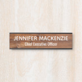 Elegant Name Bord Wood Grain Rustige deurplaat Deurbordje (Voorkant)