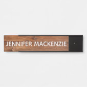 Elegant Name Bord Wood Grain Rustige deurplaat Deurbordje (Voorkant)