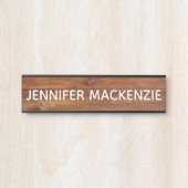 Elegant Name Bord Wood Grain Rustige deurplaat Deurbordje (Voorkant)
