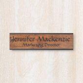 Elegant Name Bord Wood Grain Rustige deurplaat Deurbordje (Voorkant)