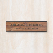Elegant Name Bord Wood Grain Rustige deurplaat Deurbordje (Voorkant)