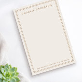 Elegant name double border light tan brown post-it® notes