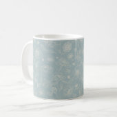 Elegant Name Floral Mug in Sage Green Koffiemok (Voorkant links)