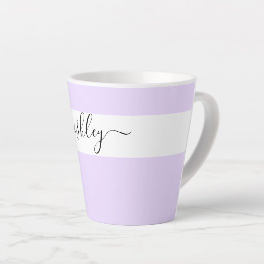 Elegant Name in Script Typography Lavender Latte Mok (Rechterhoek)