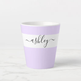 Elegant Name in Script Typography Lavender Latte Mok