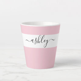 Elegant Name in Script Typography Pink Latte Mok