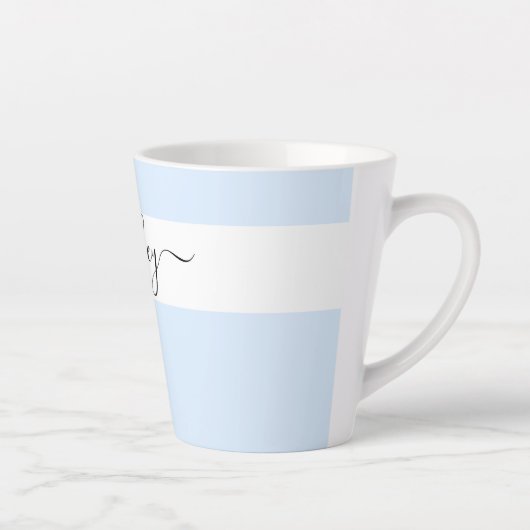 Elegant Name in Script Typography Powder Blue Latte Mok (Rechts)