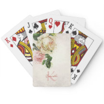 Elegant Name Monogram Blush Pink Waterverf Rozen