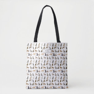 Elegant Name Monogram Cat Bries Tote Bag